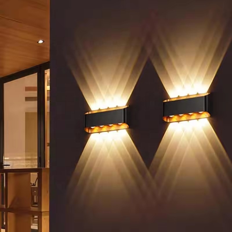 Outdoor Waterproof Black Light up Down Lighting Wall Lamp Wall Decoration Light