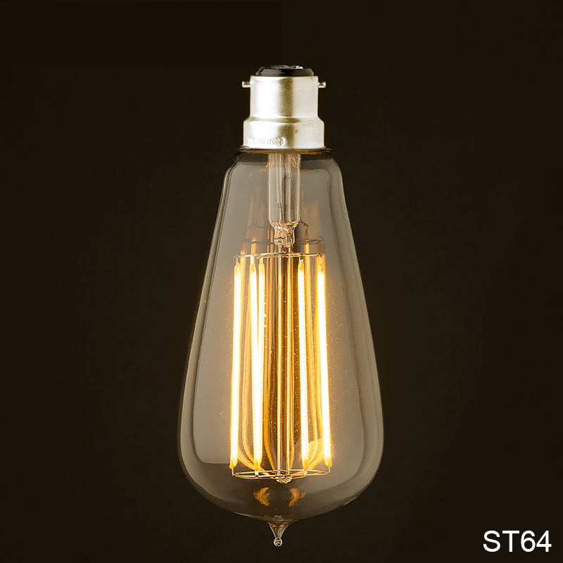 Vintage Amber Glass ST19 LED Light Bulb, Dimmable 40W Replacement Led Filament Bulb Warm Candle, Medium Base