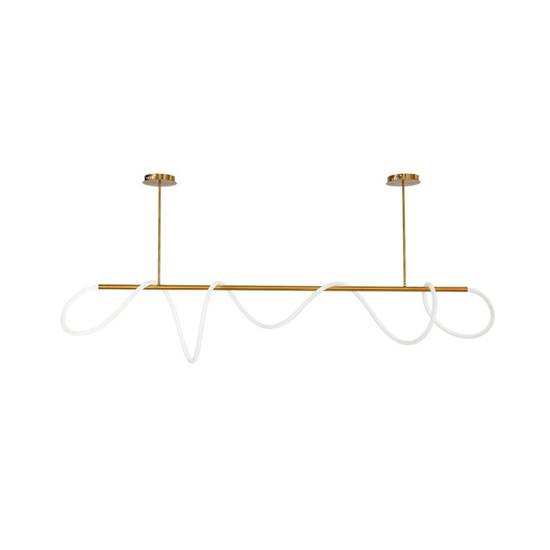 America Nordic Indoor Modern LED Pendant Lamp Golden Chandelier with Adjustable Height and Dimmable Lighting for Home