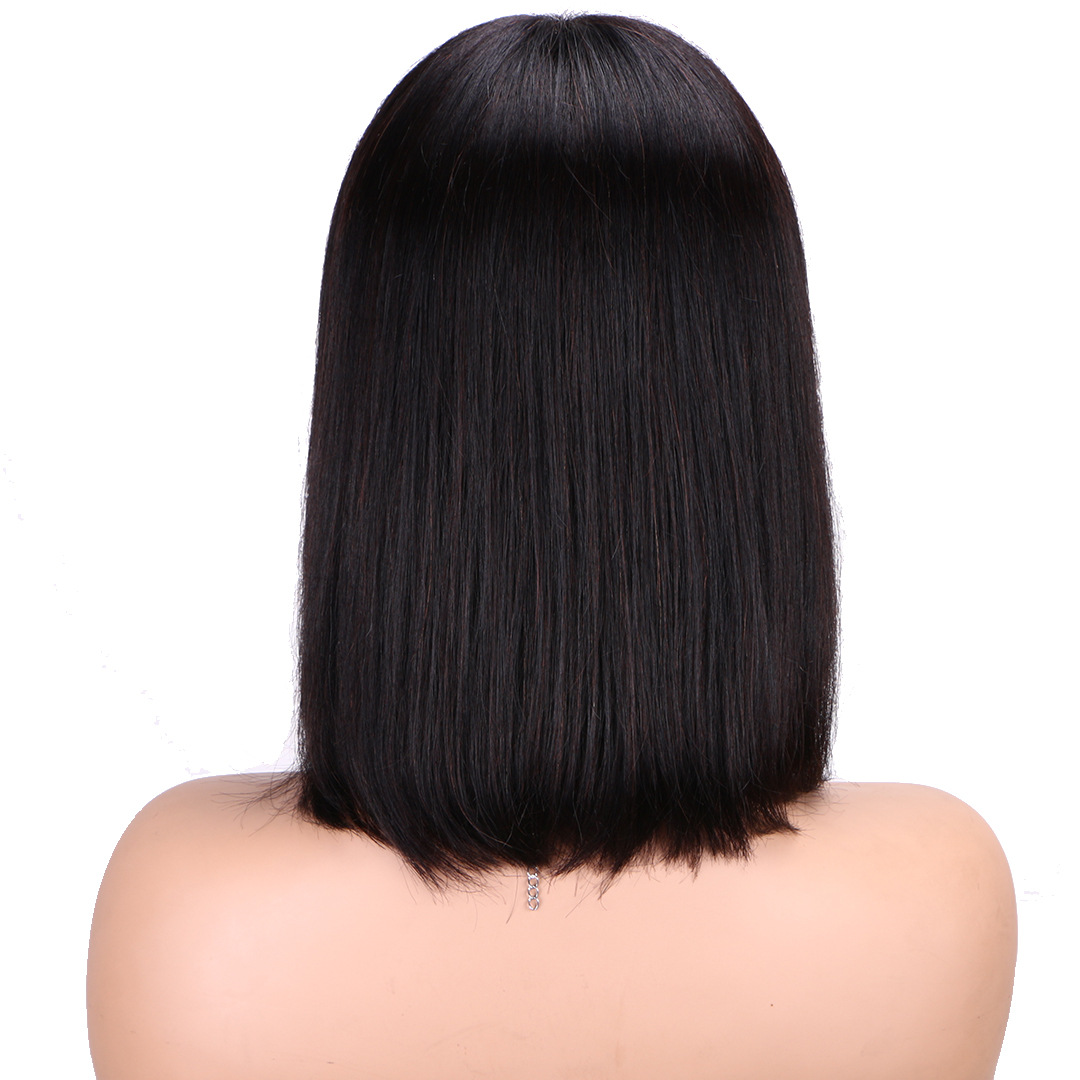 12-Inch Straight Fringe Bob Wig