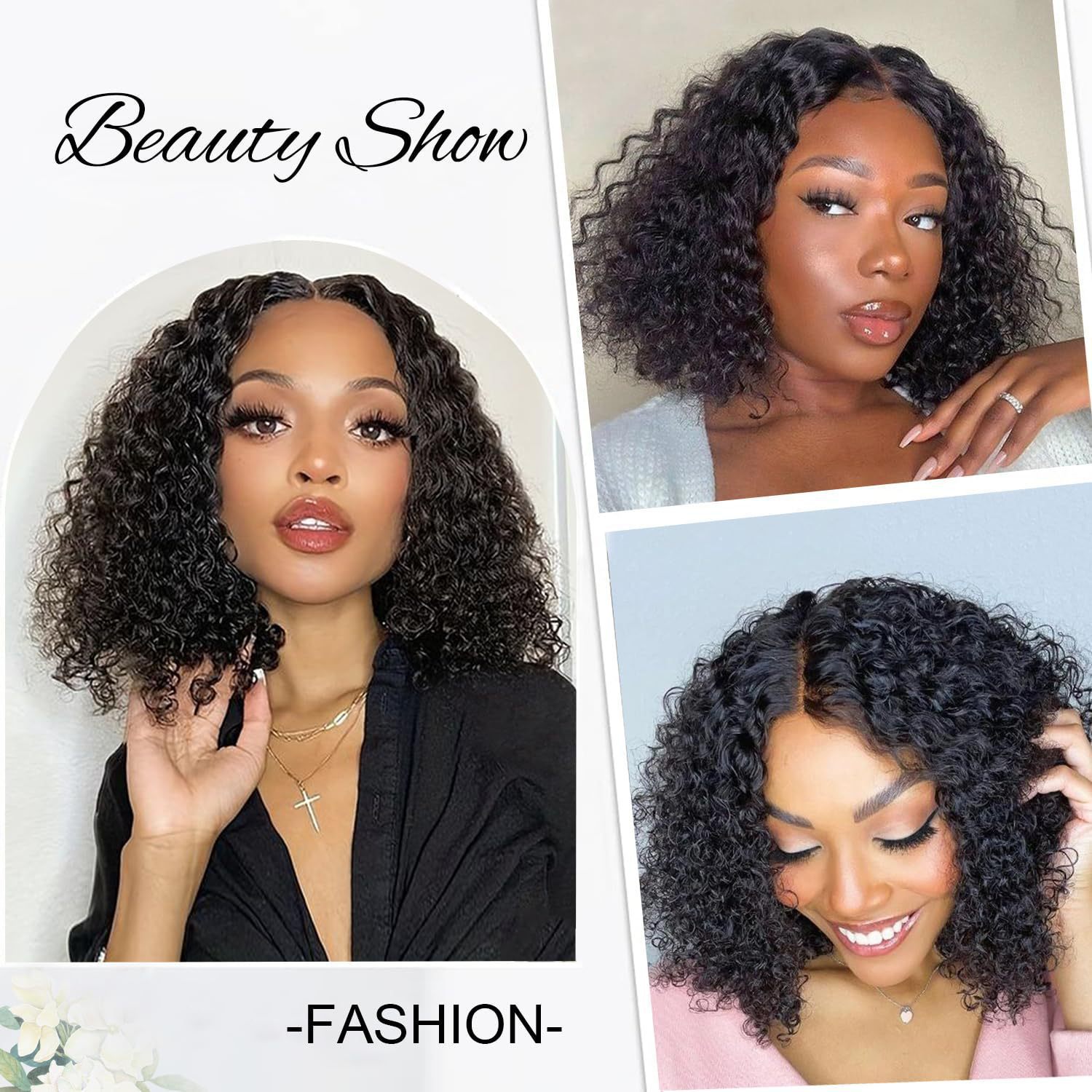 16-Inch Glueless Kinky Curls Wig