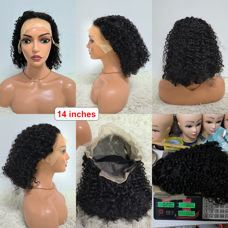 Double Drawn Curly Short Wigs for Black Women Bob Wigs Glueless Human Hair Wigs