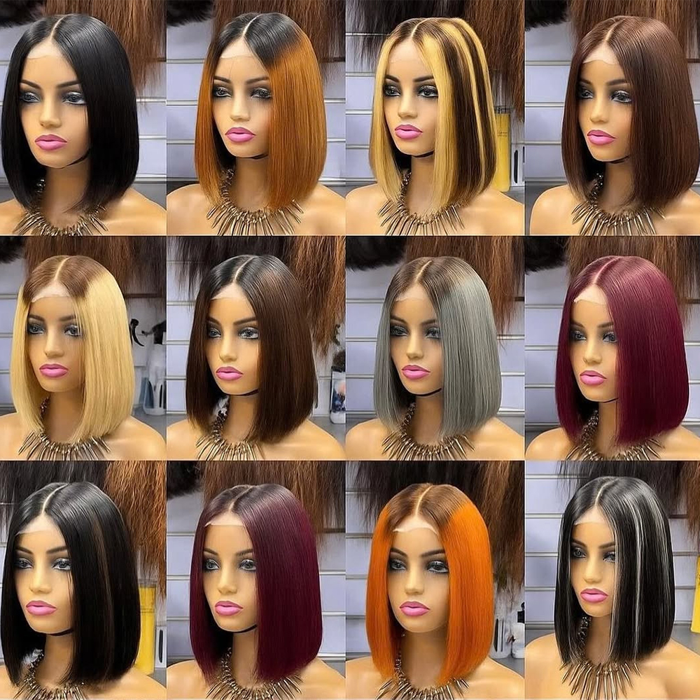 10-Inch Brown & Blonde Highlight Bob Wig