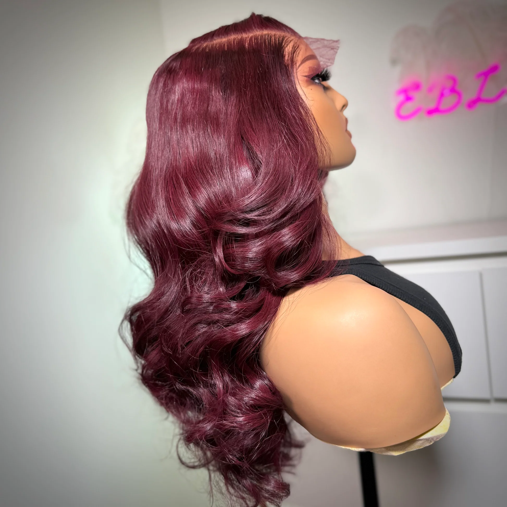 14-Inch Body Wave Wig – Maroon