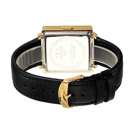 Gosasa Square Men's Luxury Watches Fashion Creative Multifunctional Waterproof Wristwatch, Stainless Steel or Gold and Silver - Toned Leather Strap Gifts for Men