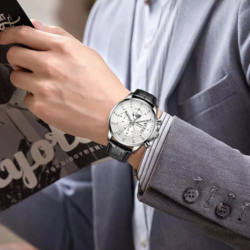 Tissot Fully Automatic Waterproof Quartz Luminous Formal Watch-Genuine Leather Strap