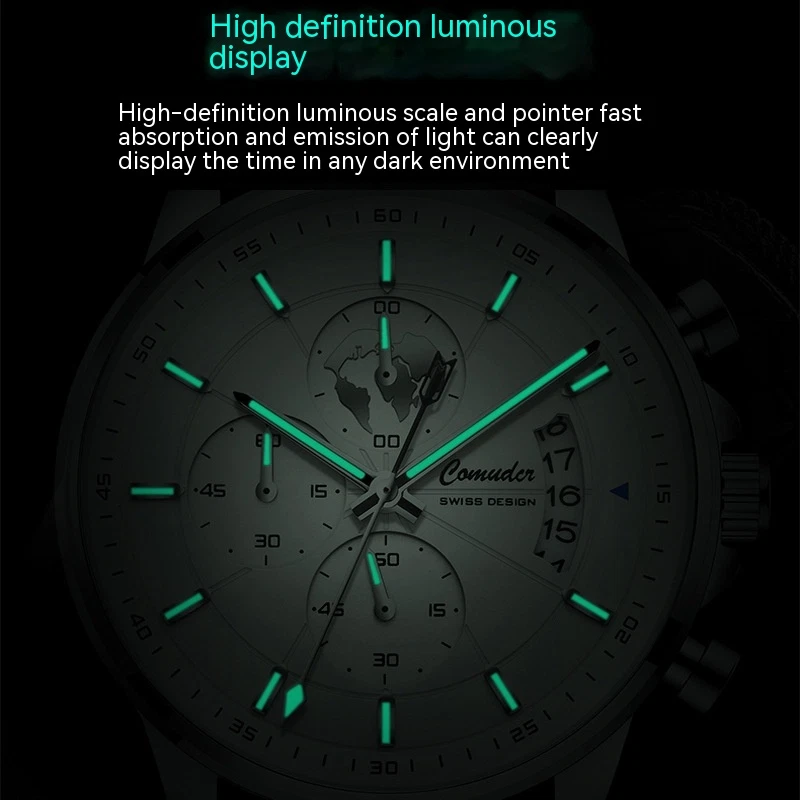 Tissot Fully Automatic Waterproof Quartz Luminous Formal Watch-Genuine Leather Strap