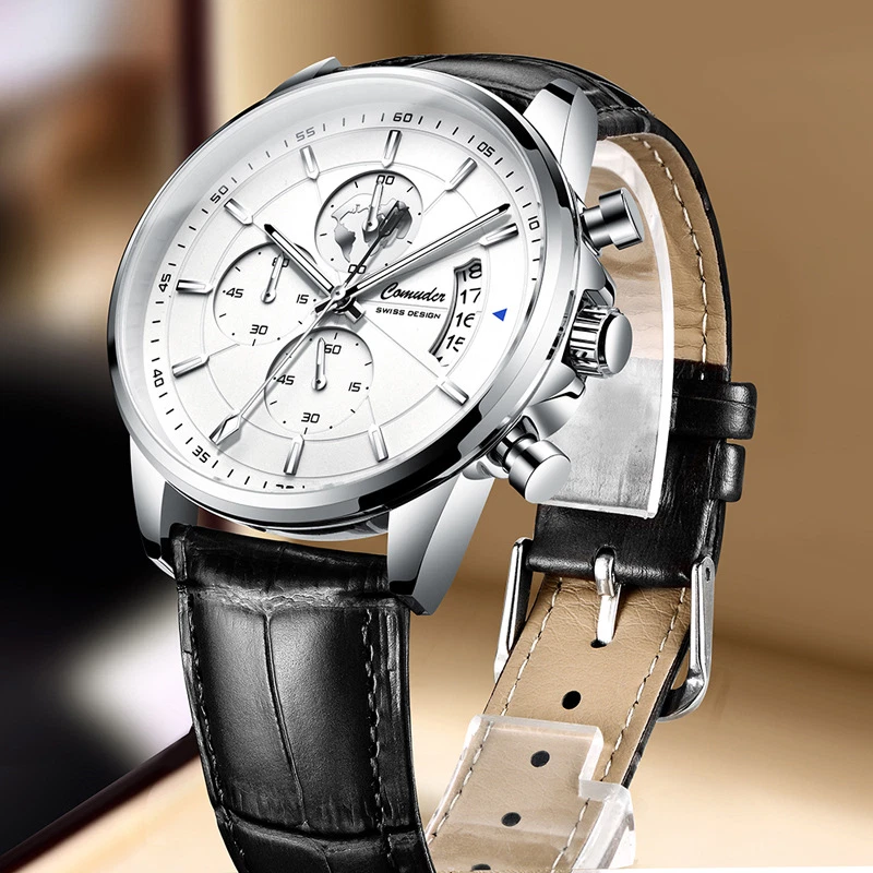 Tissot Fully Automatic Waterproof Quartz Luminous Formal Watch-Genuine Leather Strap