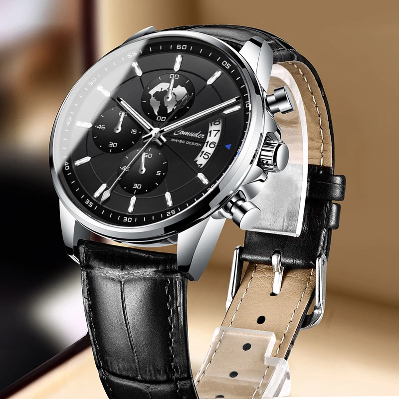 Tissot Fully Automatic Waterproof Quartz Luminous Formal Watch-Genuine Leather Strap