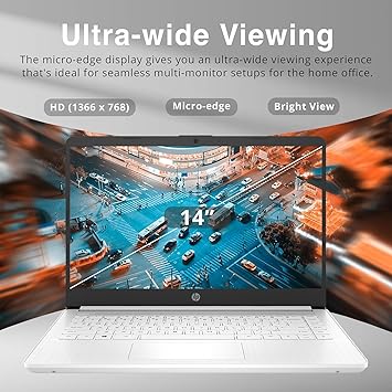 HP Stream 14" HD Laptop | Intel Celeron N4120 Processor, Intel UHD Graphics 600, Microsoft Office 365, 4GB RAM | 128GB Storage, Fast Charge, HDMI, Up to 11 Hours Long Battery Life, Win 11 S