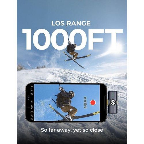 Hollyland LARK M2 Wireless Microphone for iPhone, Android and Camera, 48KHz 24Bit Hi-Fi Audio, 1000ft LOS Range, Noise Cancellation, 40H Duration for Vlogging
