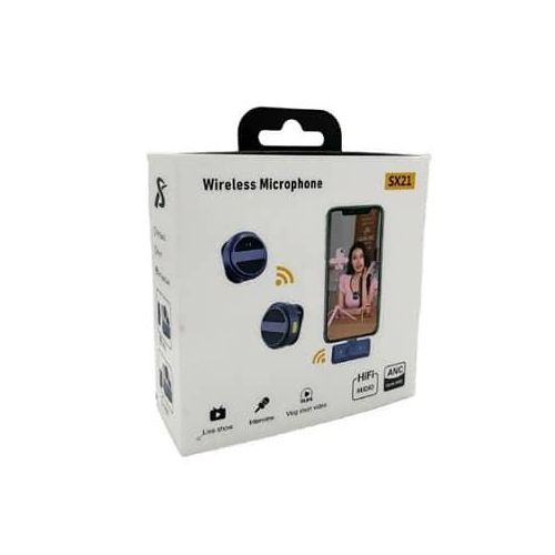 SX21 ANC 2 Pcs Tie Collar Mic Portable Live Streaming Small Wireless Lavalier Microphone For IPhone IPad Android With Charging Case 8-Hour Clip On Lapel Microphone Wireless For Mobile Cell Phone Video Recording,Vlogging,YouTube,Interview, 3 Mode Denoise