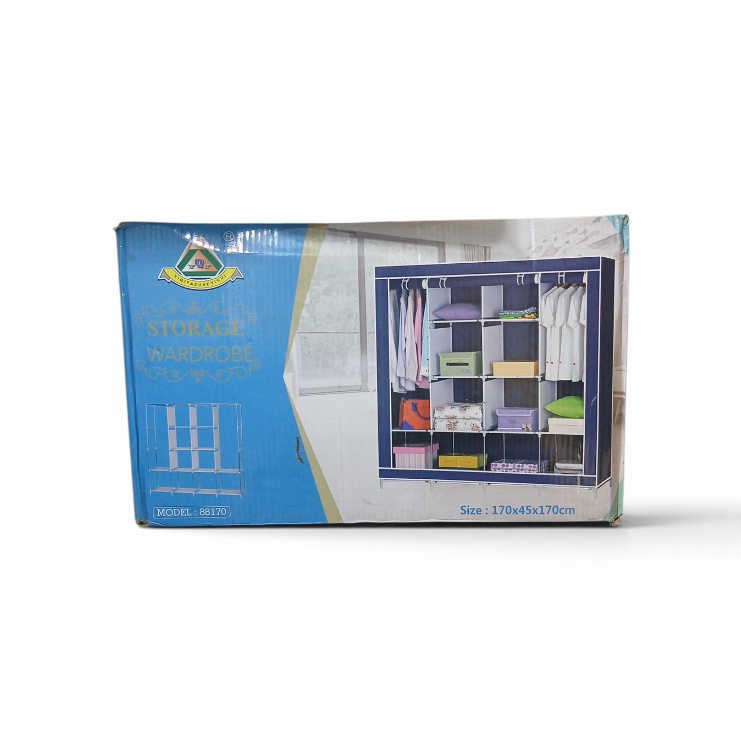 4 column portable metallic wardrobe 