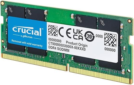Crucial 8GB DDR4 RAM 3200MHz (PC4-25600), Downclockable to 2933/2666MHz Laptop Memory, SODIMM 260-Pin CL22, Compatible with 13th Gen Intel Core and AMD Ryzen 7000