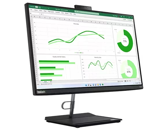Lenovo ThinkCentre Neo 30a All-in-One Desktop - Compact Design - 23.8-inch Display - Silver.