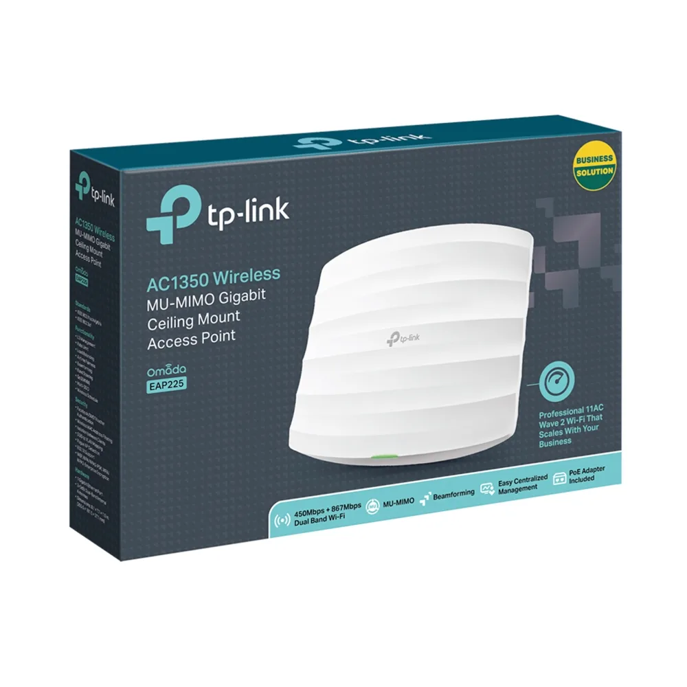 TP-Link EAP225 AC1350 Wireless Dual Band Ceiling Mount Access Point