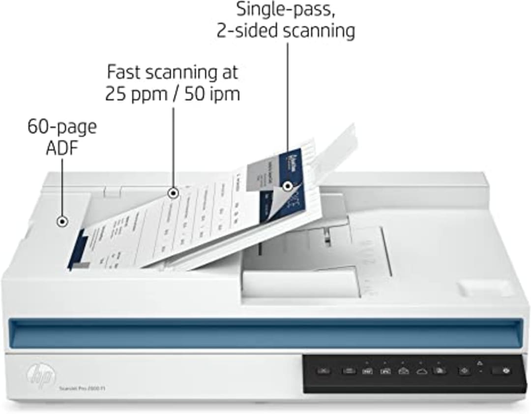 HP ScanJet Pro 2600 f1 Document Scanner (7FH67A) High-Speed Duplex ADF