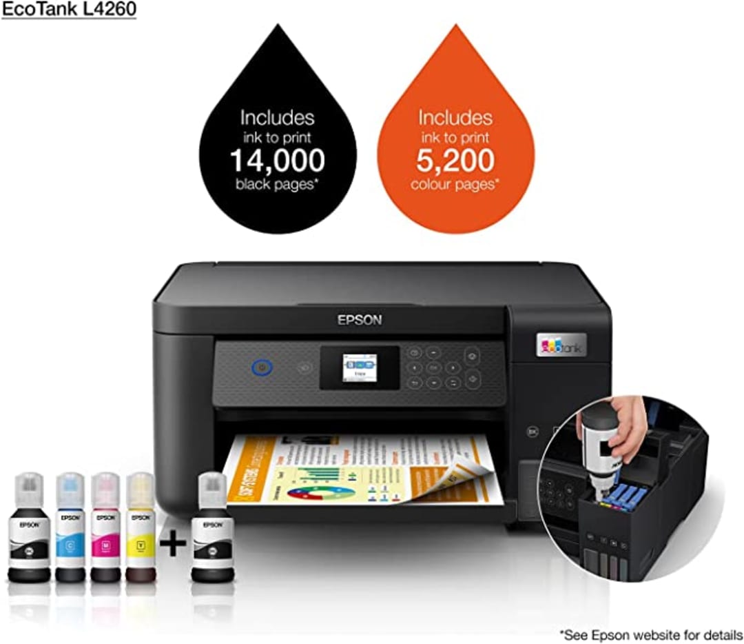 Epson EcoTank L4260 Wireless 3-in-1 Ink Tank Printer with Auto Duplex