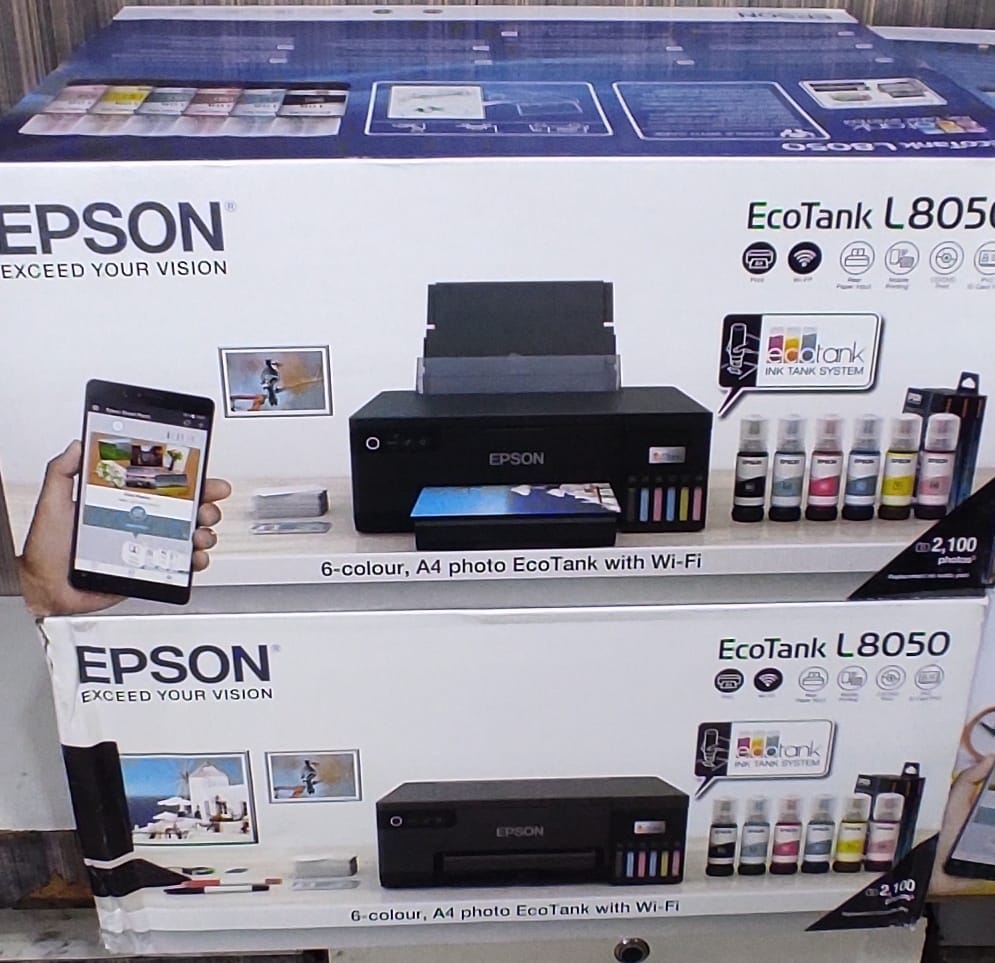 Epson EcoTank L8050 Photo Printer with Wi-Fi, Borderless Printing, and CD/DVD Print