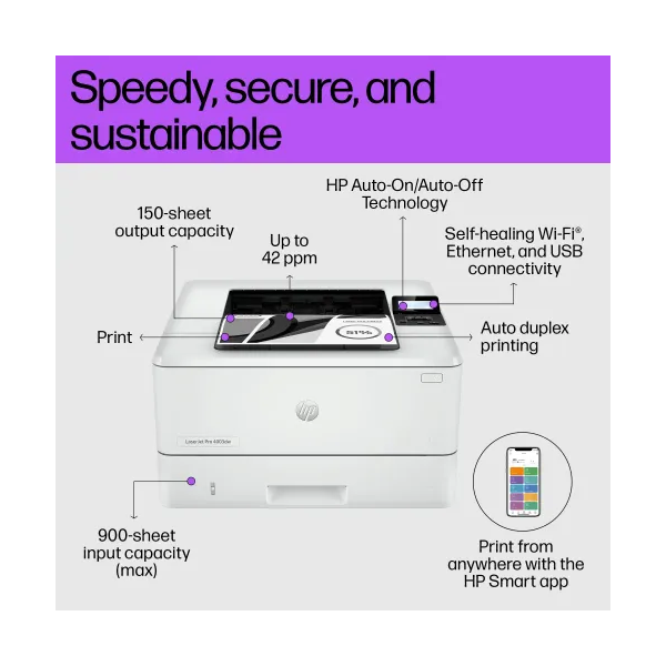 HP LaserJet Pro 4003dw Wireless Duplex Monochrome Laser Printer
