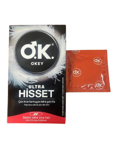 Okey ultra thin male condoms.10-pack