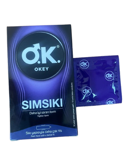 Okey tight fit male condoms.10-pack