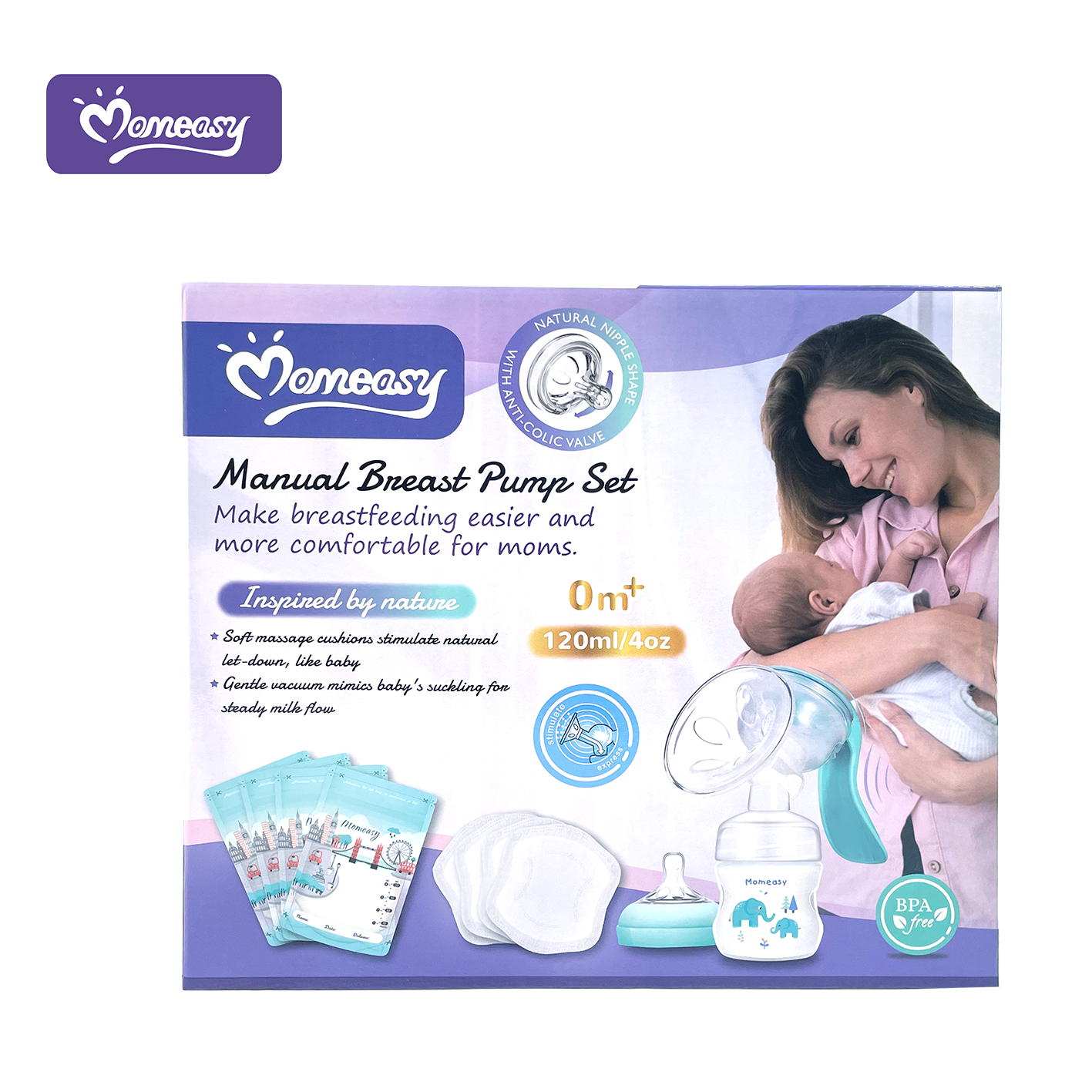 MOMEASY MANUAL BREAST PUMP SET