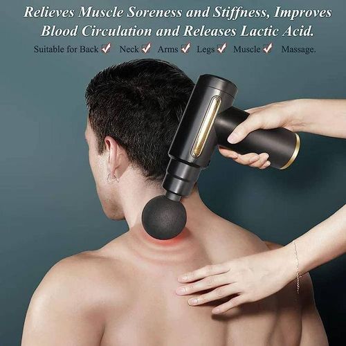 Portable Electric Mini Fascial Massage Gun Muscle Body Massager Back Neck Tissue Stimulator
