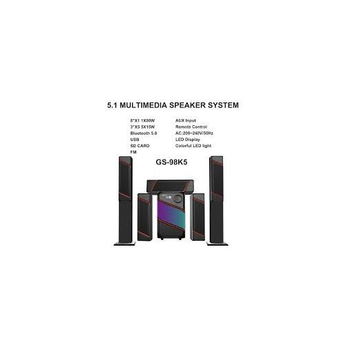 Global Star Bluetooth Home Speaker GS-98K5 5.1 Home Multispeaker System - Black