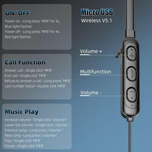 Other Bluetooth Headset Sport Neckband Neck-Mounted Earphones In-ear