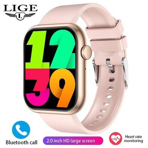 LIGE Smart Watch Women Full Screen Buletooth Call Watch Lady Blood Glucose Monitoring Bracelet Sport Waterproof Smartwatch Women