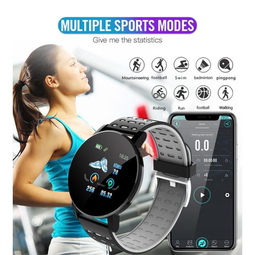 119plus D18S Macaron smartwatch with heart rate and sleep monitoring, Bluetooth sports wristband