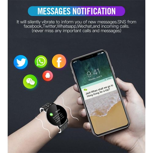 119plus D18S Macaron smartwatch with heart rate and sleep monitoring, Bluetooth sports wristband