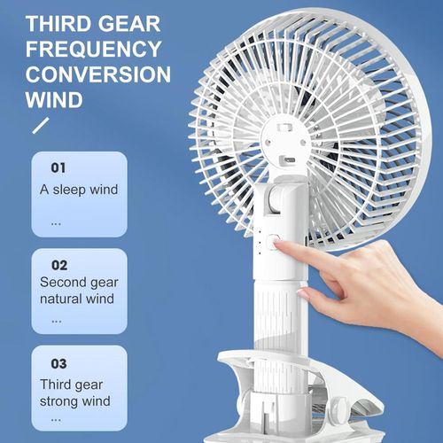 Portable Mini Desk Fan - Clip on USB Rechargeable Hand Fan with 3 Adjustable Speeds 360 Degree Rotation 2000mAh Battery, Lightweight Design, Low Noise, and Easy Portability for Indoor and Outdoor Office Use- Multicolor