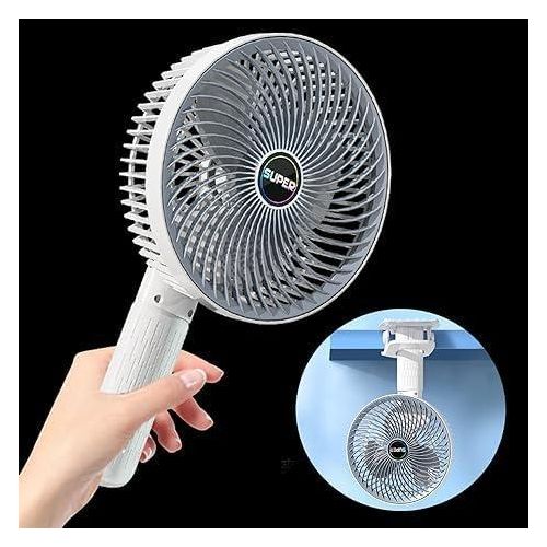 Portable Mini Desk Fan - Clip on USB Rechargeable Hand Fan with 3 Adjustable Speeds 360 Degree Rotation 2000mAh Battery, Lightweight Design, Low Noise, and Easy Portability for Indoor and Outdoor Office Use- Multicolor