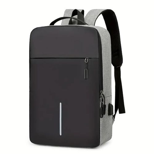 White Label Laptop Bag With USB Port - Grey/Black