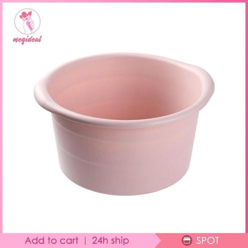 Foot Soaking Tub Foot SPA Basin Bucket Height 7.5inch Portable Build in with Convex Dots Round Sturdy for Soaking Feet,Toe Nails, And Ankles
