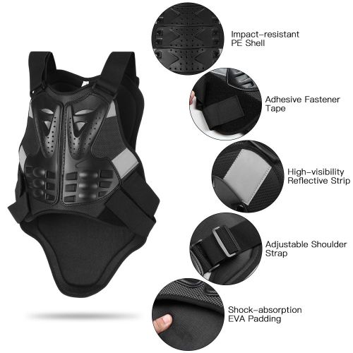 Men Motorcycle Armor Vest Body Chest Spine Back Protector Protective Jacket for Cycling Skating Skiing Skateboarding