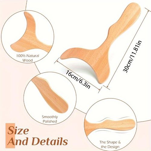Wooden Lymphatic Massager, Manual Body Sculpting Contouring Tool, for Muscle Tension Relief,