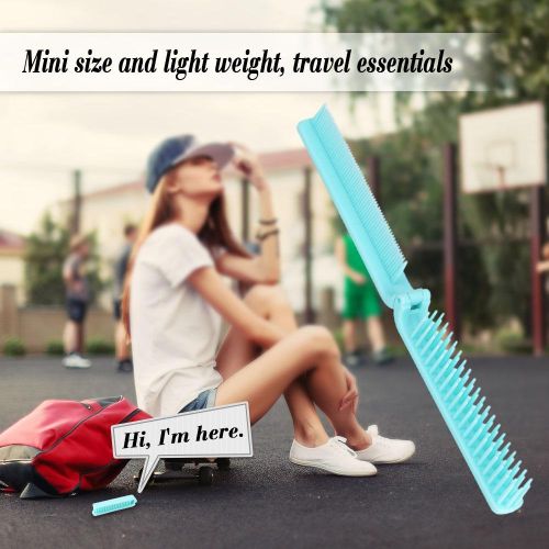 Pocket Folding Hair Brush Comb Portable Collapsible Travel Essentials Scalp Massage Plastic Hair Brush Random Color