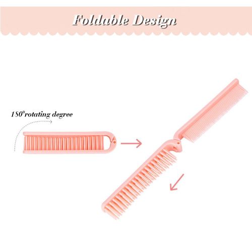 Pocket Folding Hair Brush Comb Portable Collapsible Travel Essentials Scalp Massage Plastic Hair Brush Random Color