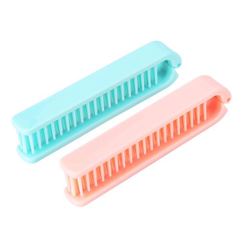Pocket Folding Hair Brush Comb Portable Collapsible Travel Essentials Scalp Massage Plastic Hair Brush Random Color