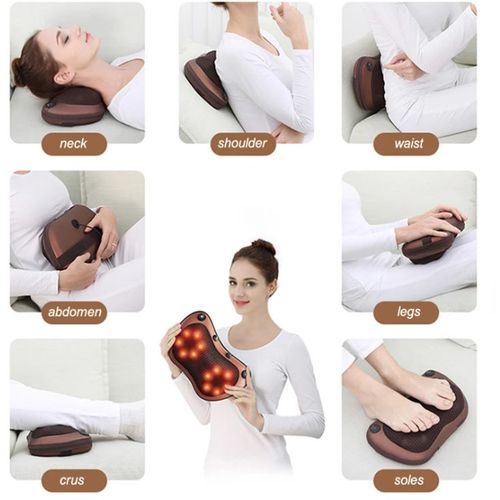 Automatic Heating Massage Pillow, -Brown