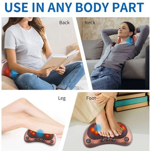 Automatic Heating Massage Pillow, -Brown