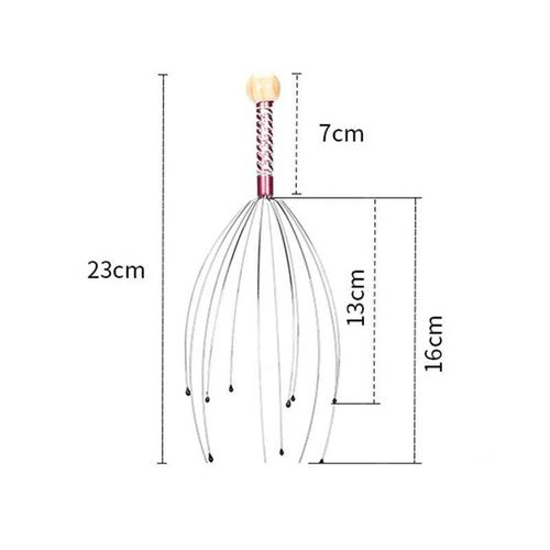 Scalp Massager Handheld Therapeutic Head Scratcher Steel Wire Head