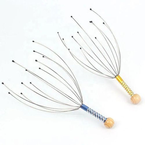 Scalp Massager Handheld Therapeutic Head Scratcher Steel Wire Head