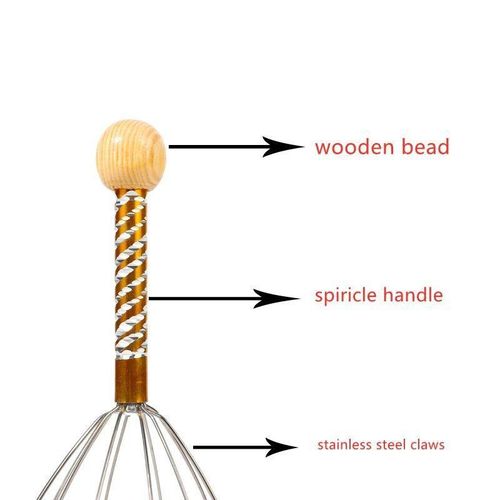 Scalp Massager Handheld Therapeutic Head Scratcher Steel Wire Head
