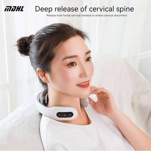 Smart Neck Massager with Heat - Cordless Rechargeable Trigger Point Deep Tissue Portable Neck Massager w/ Heat Vibration Shiatsu Acupressure Therapy, for Men & Women