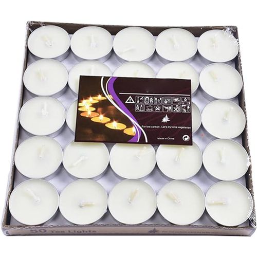Candle Decor White Tea Lights Party Decor 50pcs