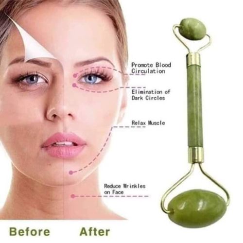 Jade Crystal Facial Roller Facial Massage Derma Roller Wrinkle Removal Face Lifting Roller